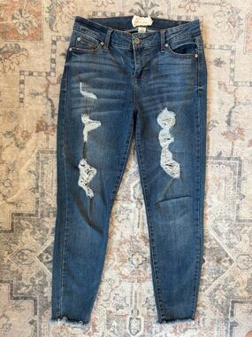 Altar'd State Dark Blue Distressed Skinny Jeans